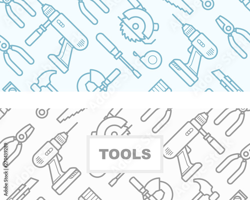 Seamless pattern with construction tools icons - tools kit seamless pattern