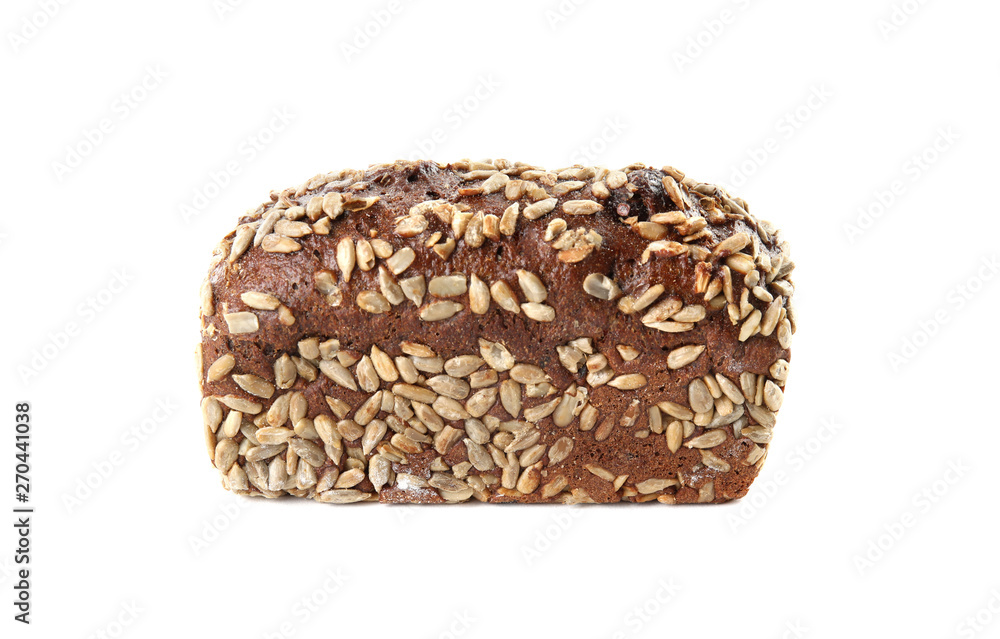 Rye bread with sunflower seeds isolated on white Rye bread with sunflower seeds isolated on white