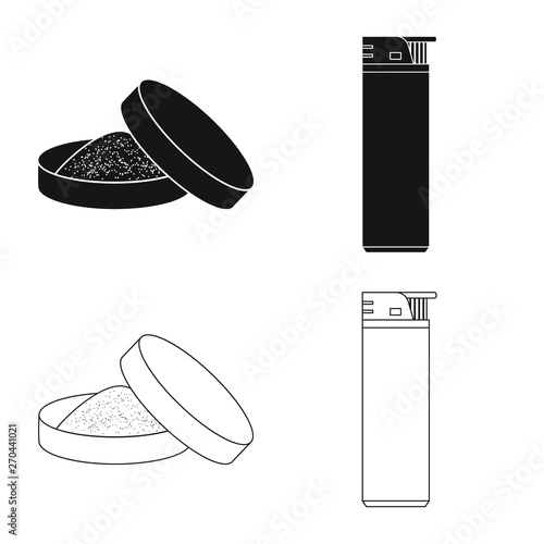 Vector illustration of refuse and stop sign. Set of refuse and habit stock vector illustration.