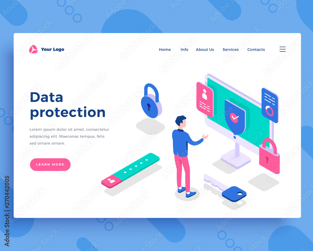 Data protection concept, office man and interact with screen. Data protection concept, office man and interact with screen.