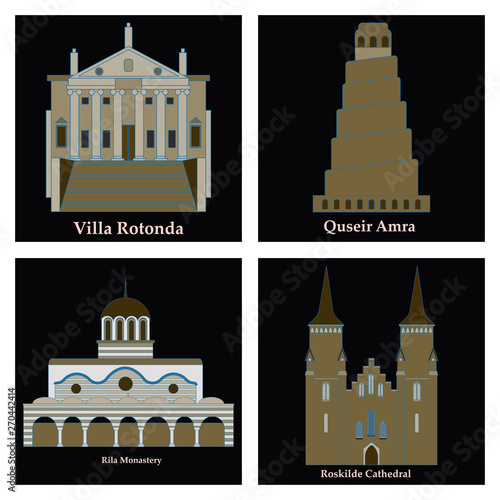 Set of world sights