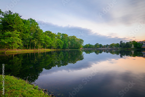 landscape and clouds having reflection on lake
