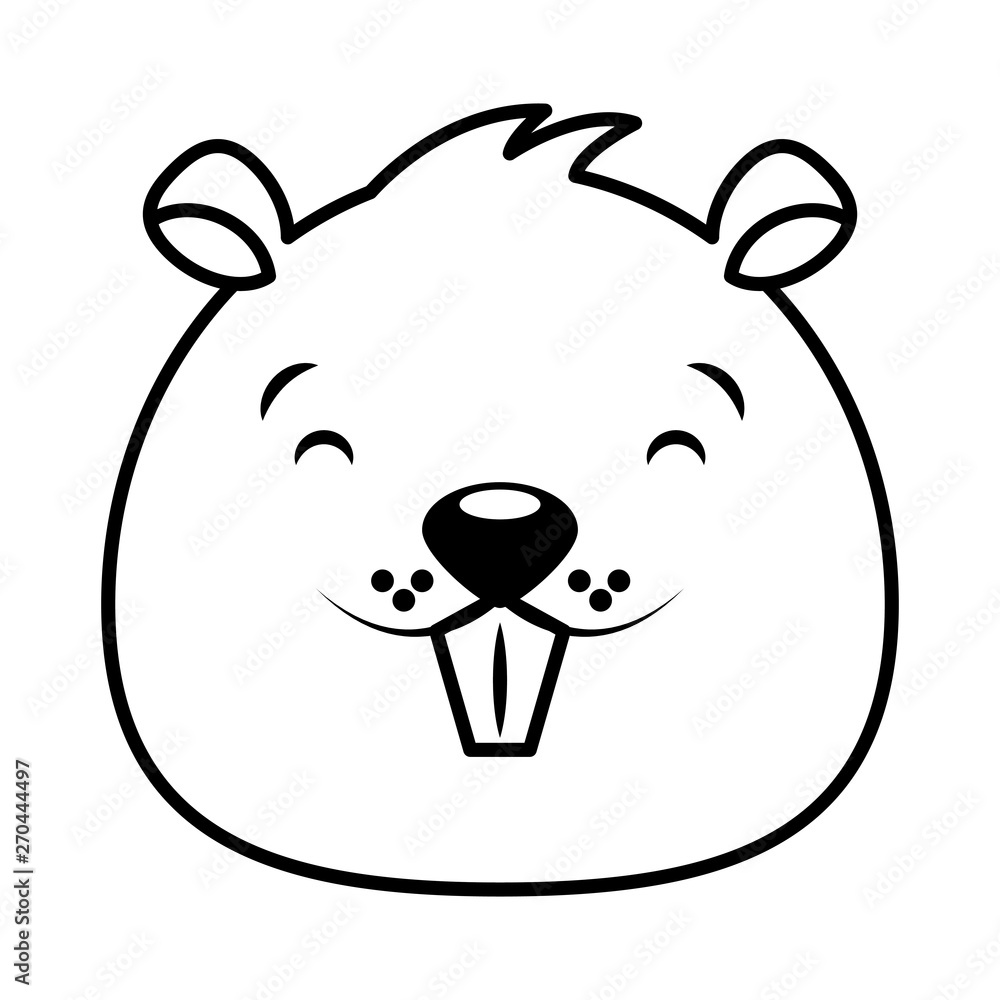 Obraz premium beaver face animal cartoon character