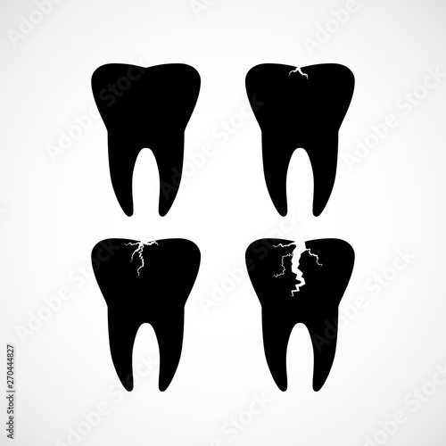 Simple black tooth icons