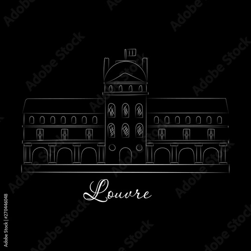 Louvre in Paris vector icon