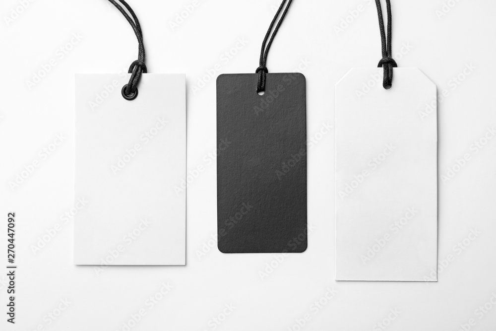 Εκτύπωση καμβά Different tags with space for text on white background