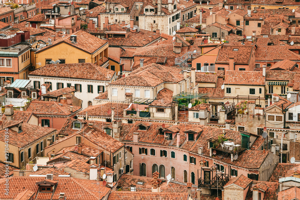 Top view at roofs in Venice, Italy.