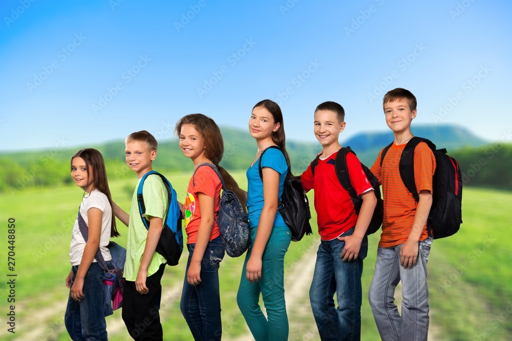 Happy running diverse kids isolated on white background Happy running diverse kids isolated on white background
