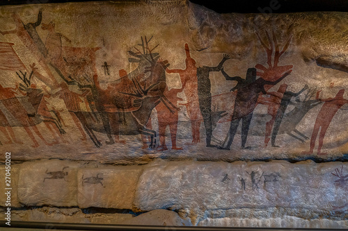 petroglyph cave painting reproduction in Mexico