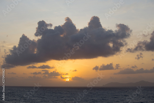 Sunset over Caribbean sea Saint Vincent Antillas photo