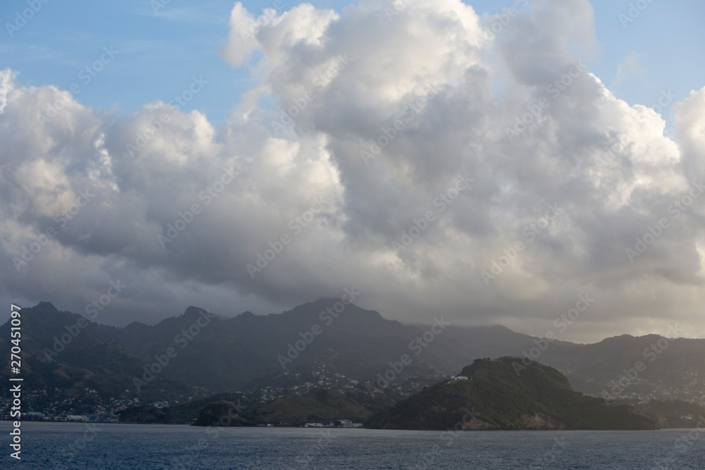 Seascape over Caribbean sea Saint Vincent Antillas