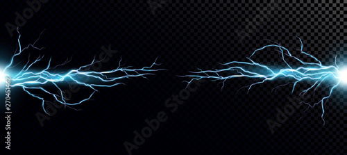 Vector illustration of collision of two forces with blue light.
