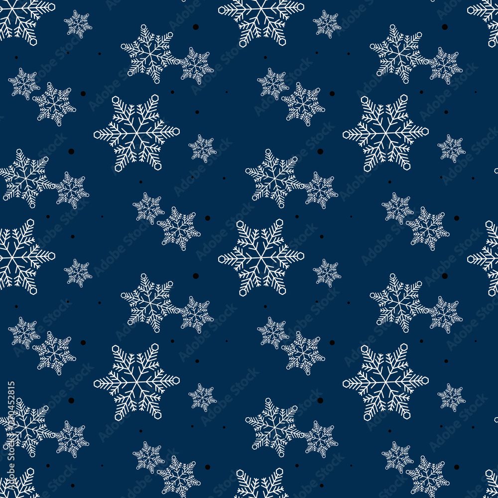 Snowflakes seamless pattern. Blue snowflake vector xmas abstract background Snowflakes seamless pattern. Blue snowflake vector xmas abstract background