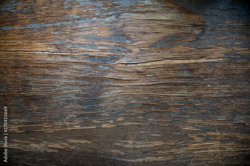 Fototapeta premium Dark Horizontal Stained Old Wood