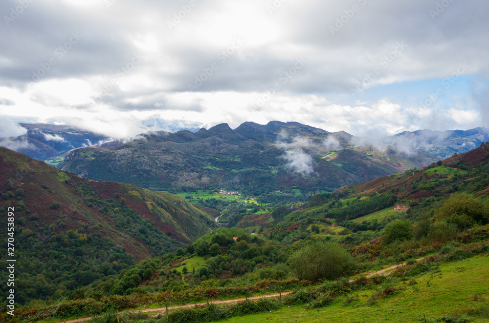 Landscape of Picos de Europa mountain range in Cantabria