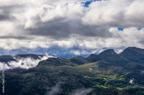 Landscape of Picos de Europa mountain range in Cantabria
