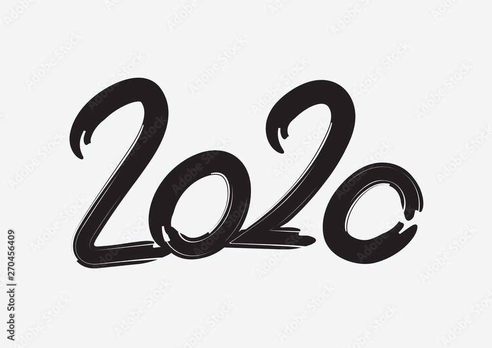 2020 text design Black color, Collection of Happy New Year and happy holidays, lettering design element, handwritten isolated on white background. Calendar 2020 2020 text design Black color, Collection of Happy New Year and happy holidays, lettering design element, handwritten isolated on white background. Calendar 2020