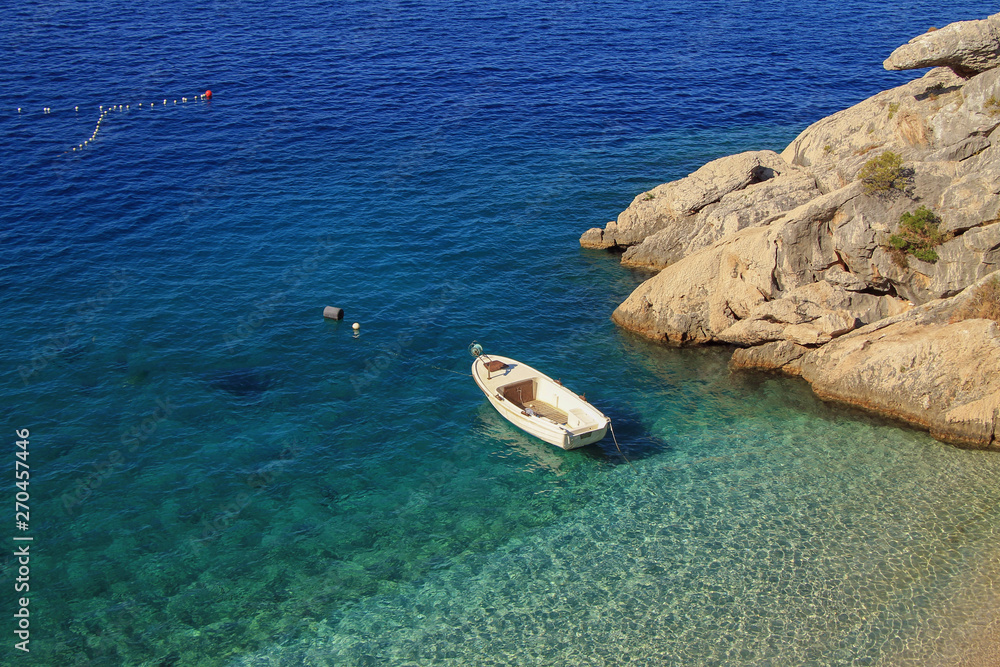 Beautiful turquoise lagoon in Brela , Croatia