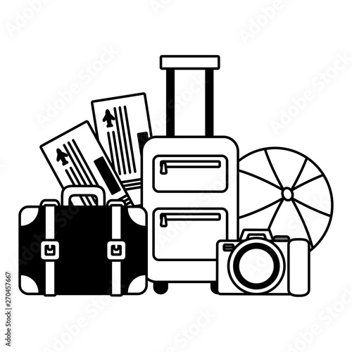 vacations bag suitcase air tickets