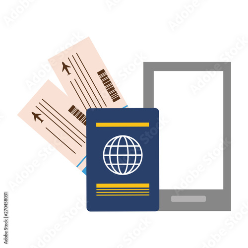vacations smartphone passport air tickets