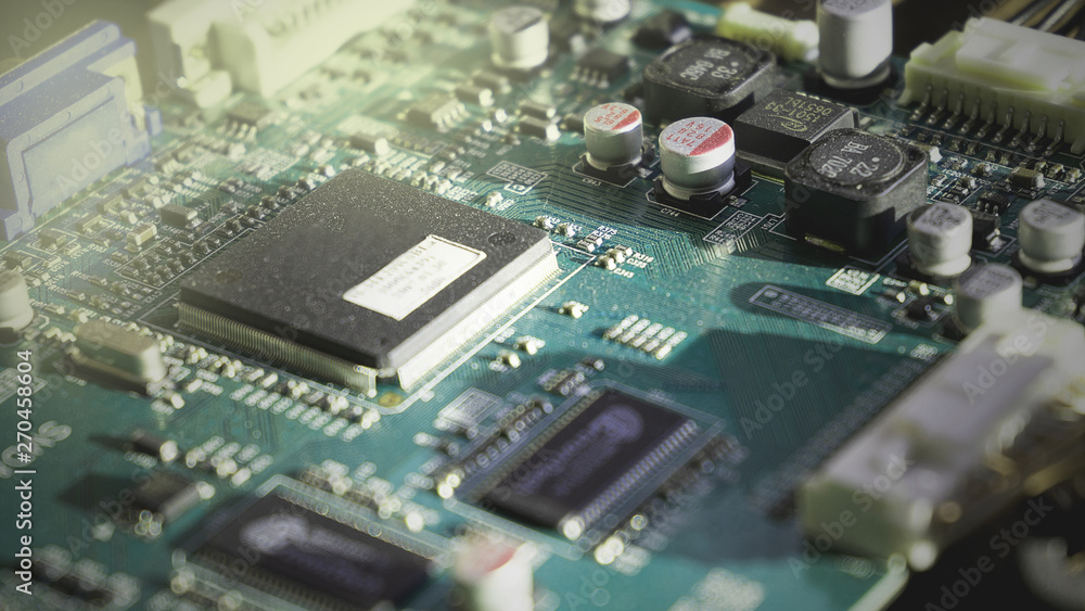closeup of electronic circuit board with dust closeup of electronic circuit board with dust