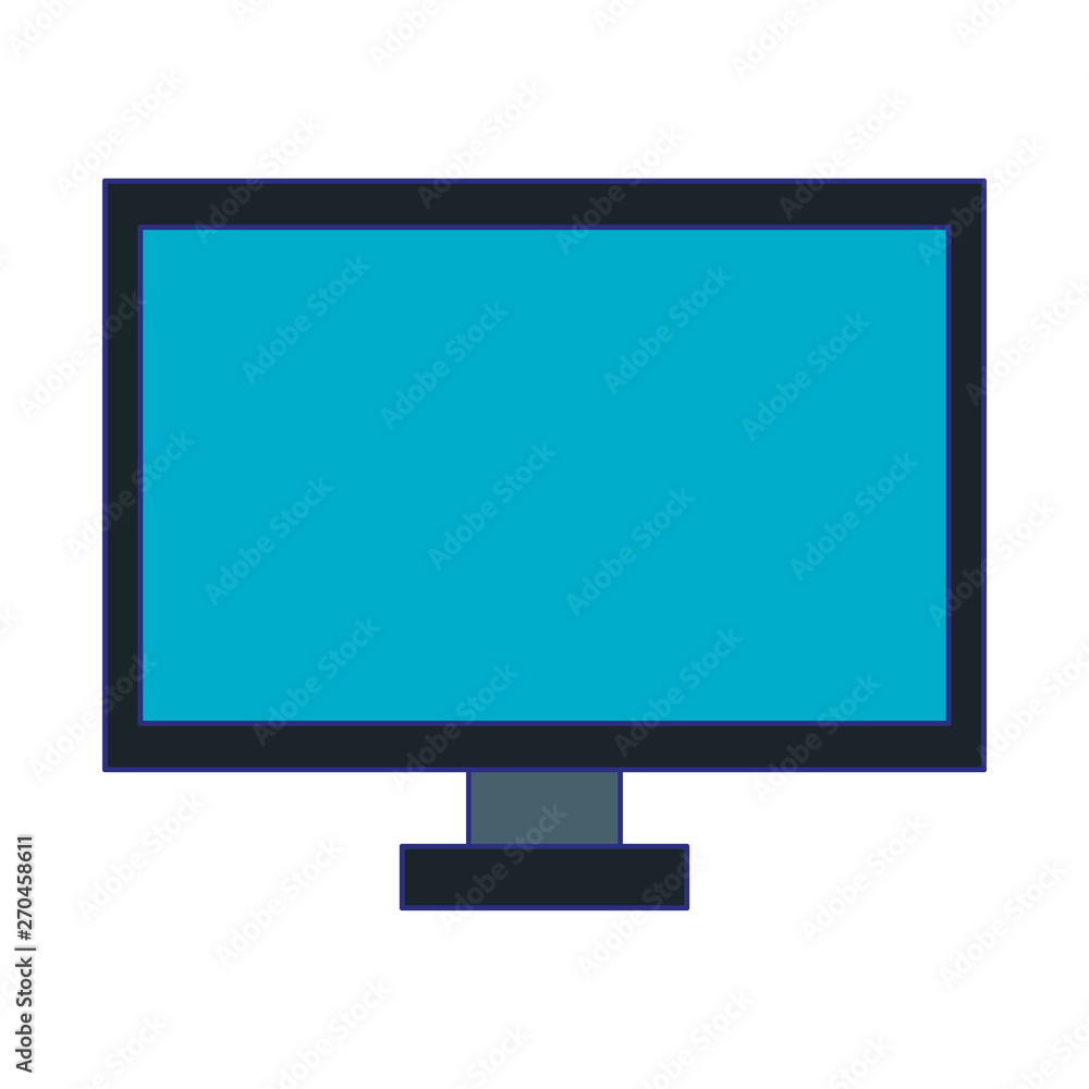 Computer monitor screen hardware isolated blue lines Computer monitor screen hardware isolated blue lines