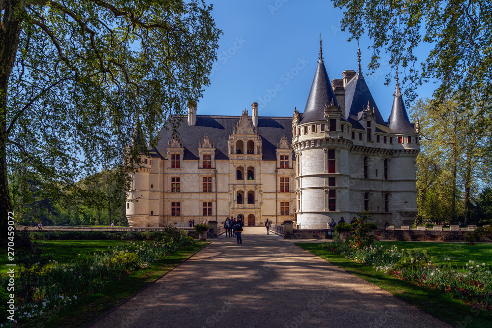 View of Chateau Azay-Le-Rideau, France