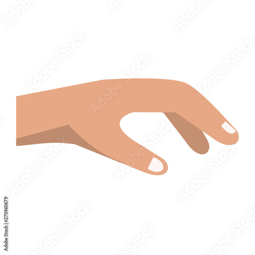 Hand grabbing cartoon isolated symbol