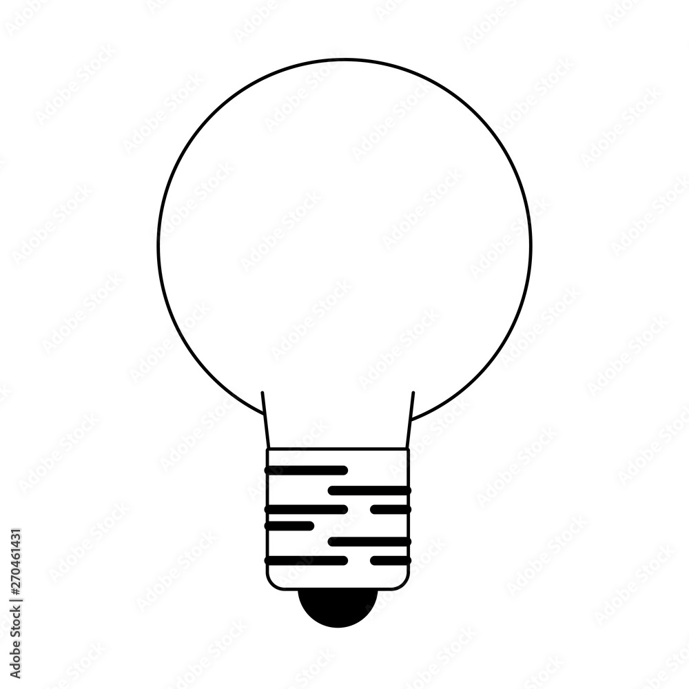 Bulb light idea symbol isolated in black and white Bulb light idea symbol isolated in black and white