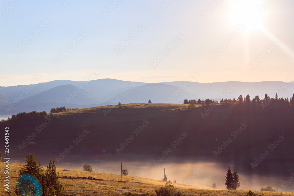 Fototapeta premium Sunrise in the mountains. Carpathians