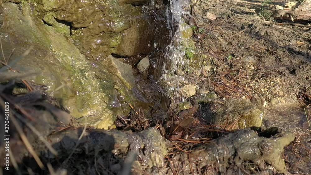 Close-up water splashing of artificial waterfall slow-mo video Close-up water splashing of artificial waterfall slow-mo video