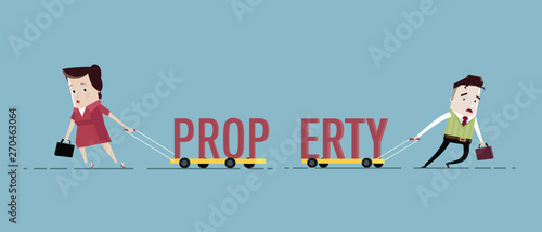 Husband and wife divorce and divide the property into two parts