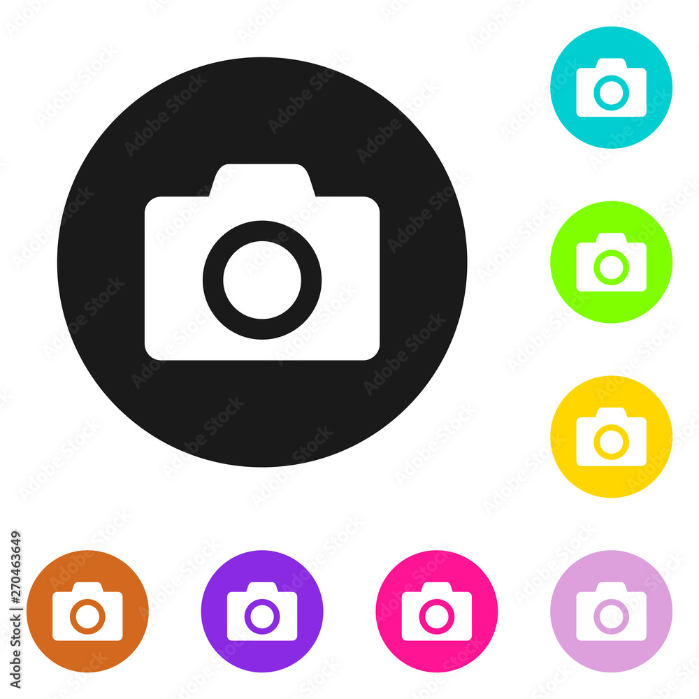 Camera Icon in trendy flat style isolated on grey background. Camera symbol for your web site design Camera Icon in trendy flat style isolated on grey background. Camera symbol for your web site design