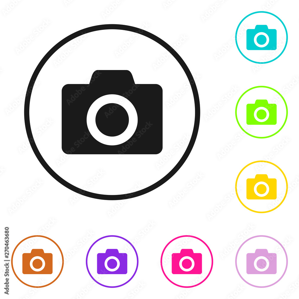 Camera Icon in trendy flat style isolated on grey background. Camera symbol for your web site design Camera Icon in trendy flat style isolated on grey background. Camera symbol for your web site design