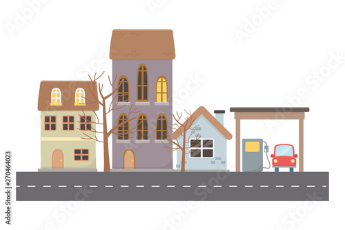 Houses and buildings in the City design