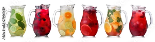 Panel kuchenny z motywem Iced drinks in pitchers isolated