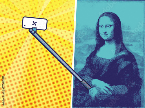 Obraz na plátne selfie stick Gioconda
