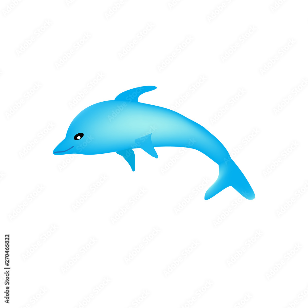 Beautiful cartoon dolphin on a white background isolated. Beautiful cartoon dolphin on a white background isolated.
