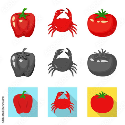 Vector illustration of taste and product icon. Collection of taste and cooking stock vector illustration.