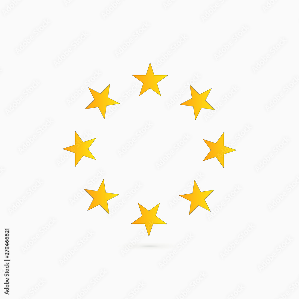 The circle of gold stars on a white background. Element for your design. Vector illustration The circle of gold stars on a white background. Element for your design. Vector illustration