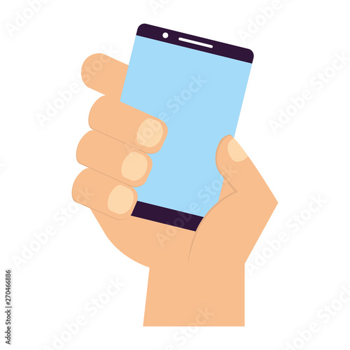 hand holding smartphone device