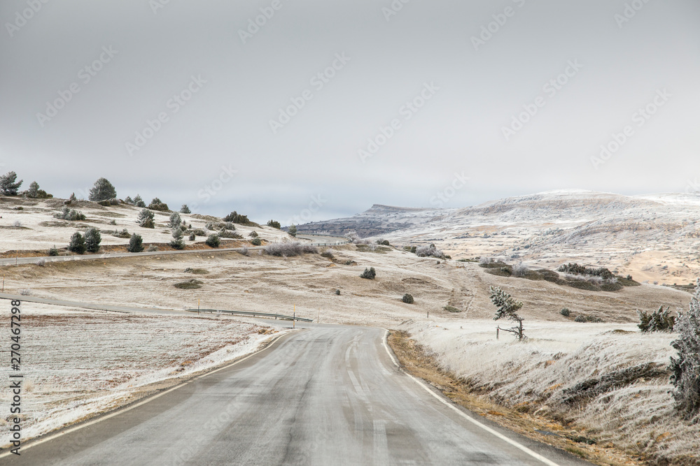 Frozen landscape in Valdelinares Gudar mountains Teruel Aragon Spain Frozen landscape in Valdelinares Gudar mountains Teruel Aragon Spain