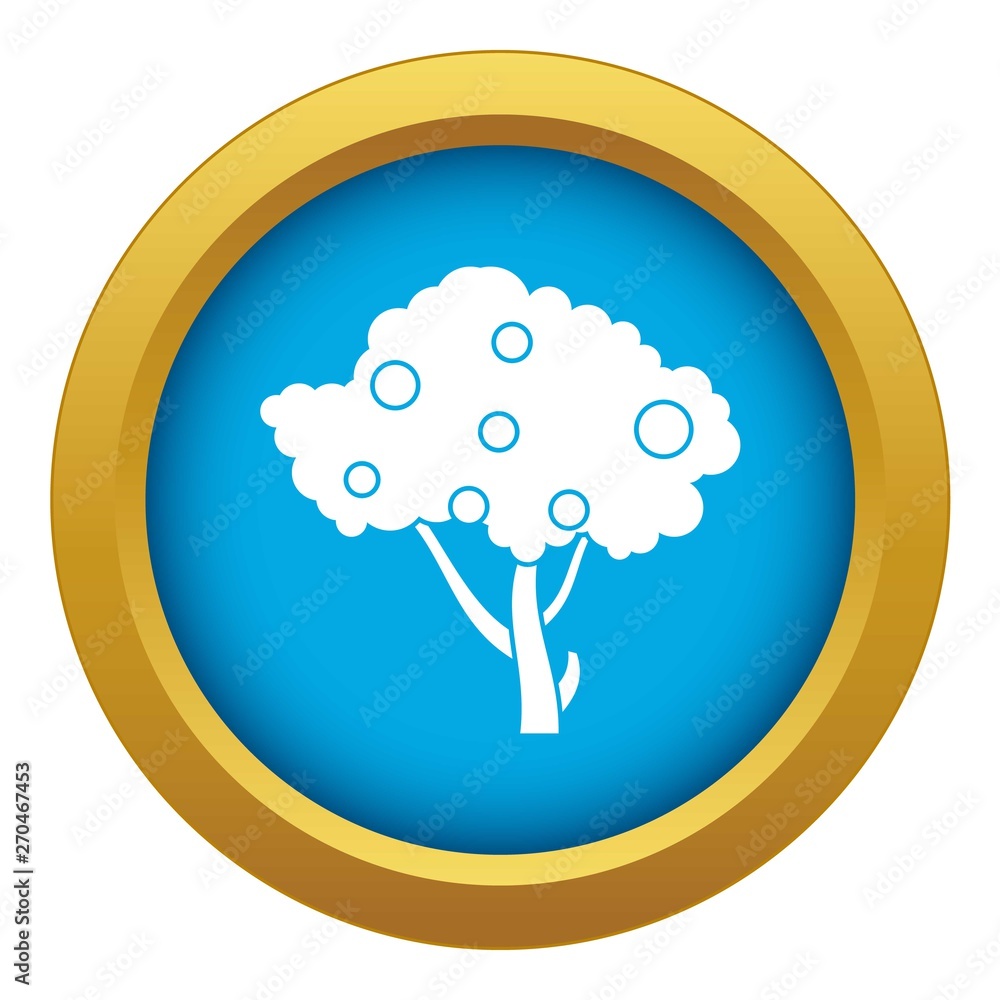 Apples on apple tree branches icon blue vector isolated on white background for any design Apples on apple tree branches icon blue vector isolated on white background for any design