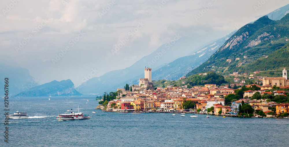 Malcesine town on the lake Garda