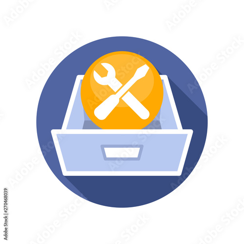 Vector illustration icon with a system setting concept for storage media
