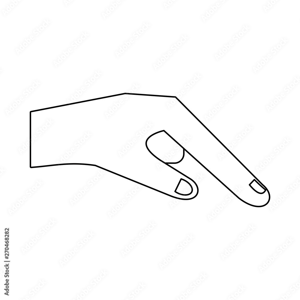 Hand touching something cartoon isolated in black and white Hand touching something cartoon isolated in black and white