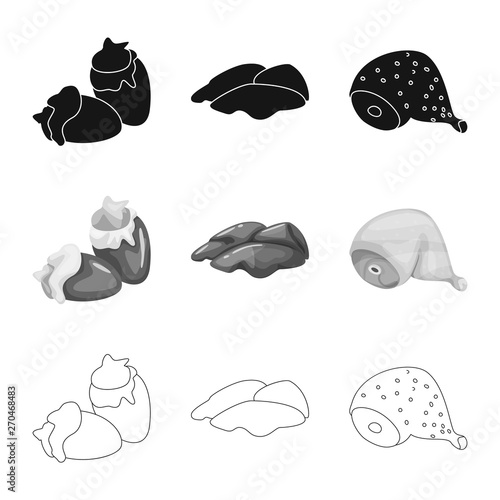 Isolated object of product and poultry logo. Set of product and agriculture    vector icon for stock.