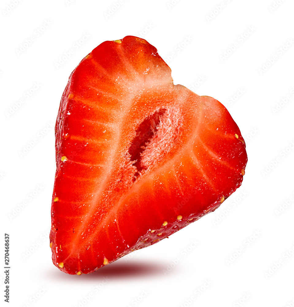 Fresh half strawberry isolated on white background with clipping path Fresh half strawberry isolated on white background with clipping path
