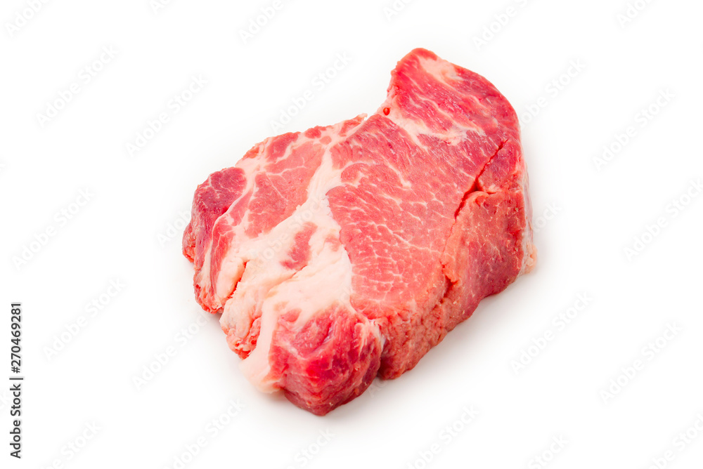 Raw pork isolated on white background. Raw pork isolated on white background.
