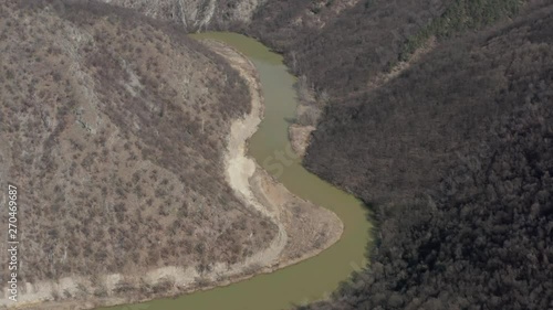 Above the meander of Timok river 4k drone video photo